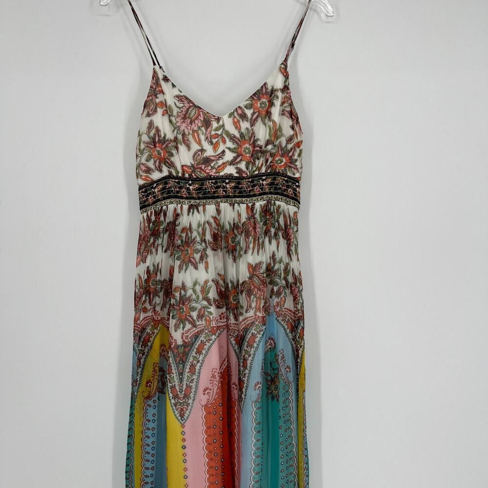 Anthropologie Dress Womens 8 Floral Maxi Rainbow Boho‎ Virginia Peasant Romantic - Picture 3 of 11